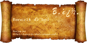 Benczik Ábel névjegykártya