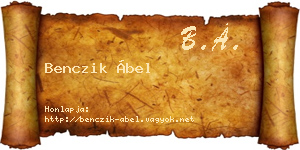 Benczik Ábel névjegykártya
