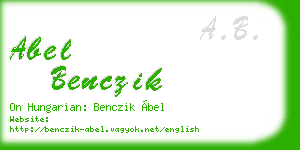 abel benczik business card