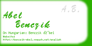 abel benczik business card